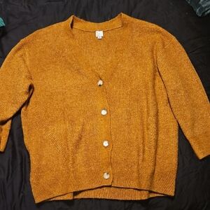 Women's Burnt Orange Cardigan Sweater